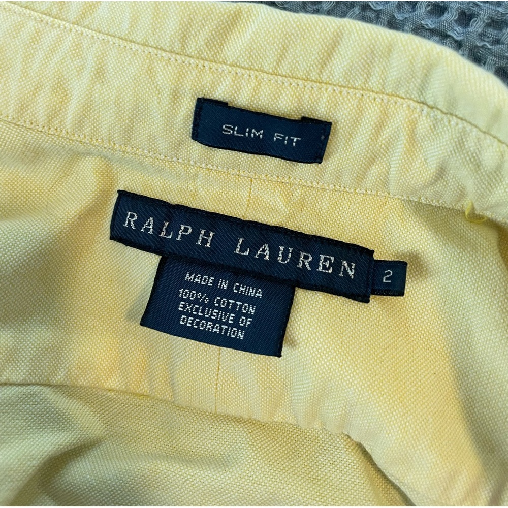 Yellow slim fit Ralph Lauren button down Oxford
